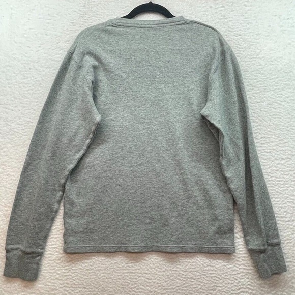 Polo Ralph Lauren Shirt Mens Large Gray Sleepwear Thermal Waffle Knit Pony Crew - Picture 2 of 10